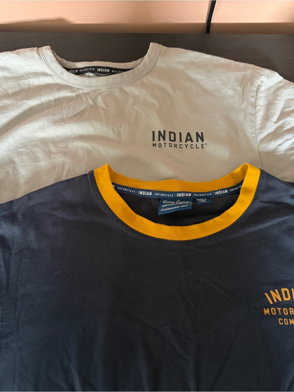 Two Indian motorcycle T-shirts